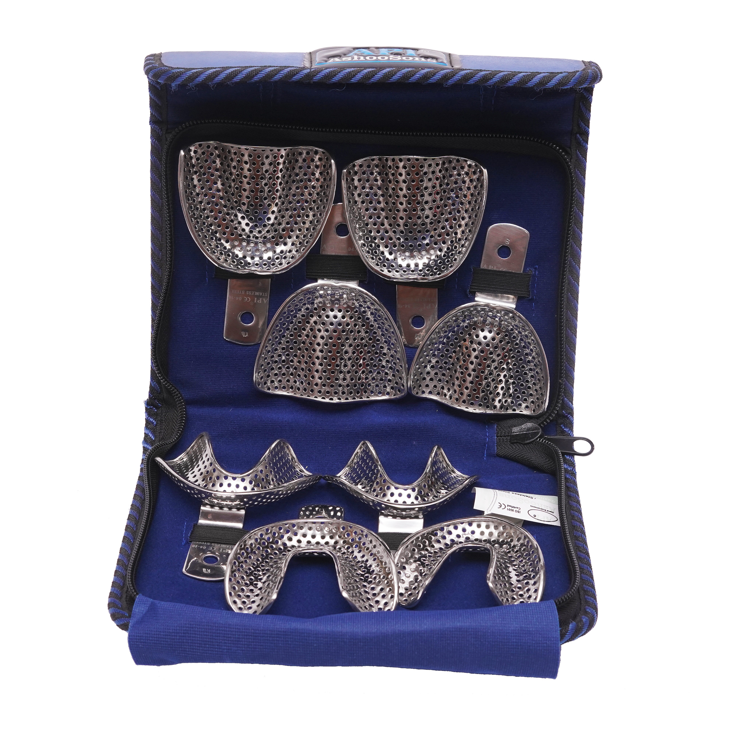 API Stainless Steel Edentulous Perforated Impression Tray Kit (8Pcs)